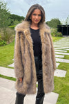 Brown Faux Fur Long Jacket