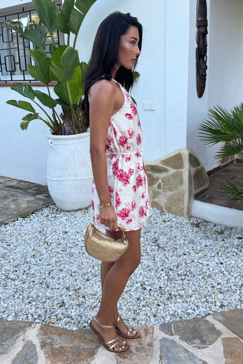 1768490513_Pink-And-Cream-Floral-Print-Racer-Neck-Drawstring-Playsuit-4.jpg