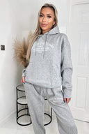 Grey Atelier Embroidered Slogan Hoodie Lounge Set