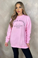 Pink French Riviera Slogan Sweatshirt