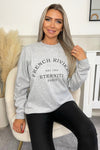 Grey French Riviera Slogan Sweatshirt