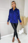 Cobalt Animal Print Button Front Long Sleeve Shirt