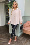 Stone Long Sleeve Gold Button Front Shirt