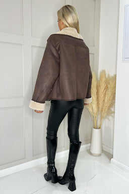 Brown Faux Shearling Coat